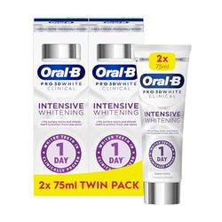 Oral-B Pro-3D White Clinical Intensive Whitening Toothpaste Radiant White 2 x 75ml Twin Pack