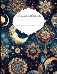 Cosmic Boheme Composition Notebook - "Cosmic Canvas": 8.5" X 11" - College Ruled - 200 pages (100 sheets) - Astrology-Inspired Journal for Dreamers and Star Gazers