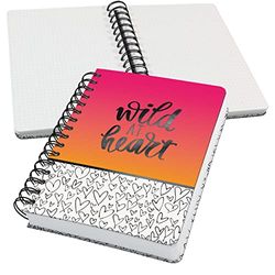 SIGEL JN621 Jolie Spiral notebook, Wild Hearts, dotted (dot grid), 120 gsm, 16,8 x 21,5 cm, hardcover, 240 pages, Black, Pink, Orange