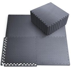 KAYMAN Tappetini antiscivolo per pavimento da palestra, ad incastro, in schiuma EVA, per esercizi a casa, studio, pesi, esercizi e yoga (60 x 60 cm)