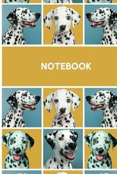Dalmatian Notebook (Yellow and Blue Design): Perfect Accessory for Dalmatian Loving Kids and Adults