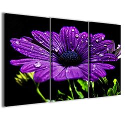 Kunstdruk op canvas Flower Superbo moderne afbeeldingen in 3 panelen, klaar om op te hangen, 100 x 70 cm