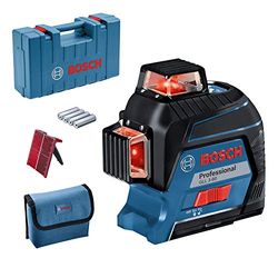 Bosch Professional Niveau Laser Lignes GLL 3-80 (laser rougeProfessional, pour l'intérieur, portée : jusqu’à 30 m, 4 piles AA, dans coffret de transport)