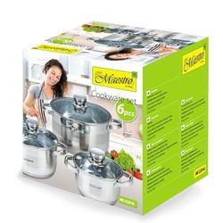 Feel Maestro Casseroles MR-2220-6L argentées Acier 6 pièces