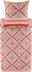 Bassetti Marechiaro 9329926 - Juego de Cama y Funda de Almohada (100% satén de algodón, 155 x 220 cm y 1 Funda de Almohada de 80 x 80 cm), Color Rojo