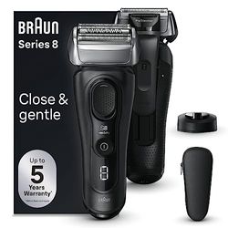 Braun Series 8, Regolabarba Uomo, Rasoio Elettrico Barba Rifinitore di precisione, Custodia da Viaggio in tessuto, Batteria Litio Ion, 100% Impermeabile Idea Regalo, 8510s Nero