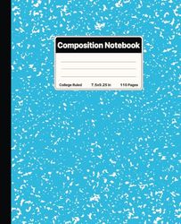 Composition Notebook College Ruled: Blue Marble Pattern. For Math Students. College, School, Office & Work