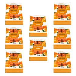 Pajoma theelichtjes oranje, 8 stuks (8 x 8 theelicht) in polycarbonaat hoes