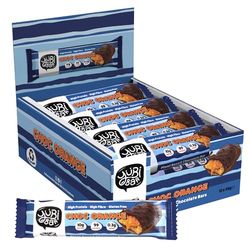 Yubi Choc Orange - 12 Pack - Protein Bars - 99 Calories, High Protein, High Fibre, Low Sugar, Gluten Free and Dairy Free - Healthy Snacks/Nutrition Bar - Chocolate Bars - 420g