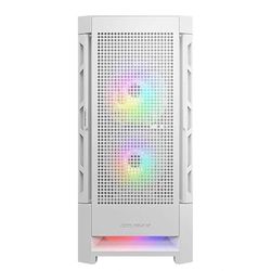 Boîtier Semi-Tour RVB, Design Blanc, Ventilation optimisée, compatibilité avec Plusieurs configurations, idéal pour Les Joueurs et Les systèmes Haute Performance.