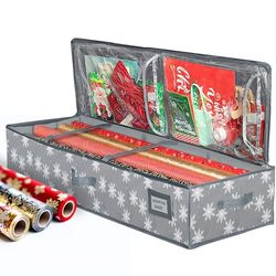 Organiseur de rangements de Noël pour papier d'emballage, sacs cadeaux, rubans, nœuds, 600D