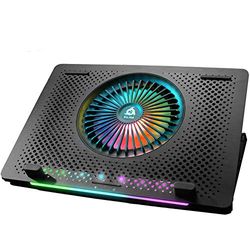 KLIM Orb + laptop RGB koeler 11 tot 15,6 inch + laptop gaming koeling + USB-ventilator met metalen grille + stabiel + Mac en PS4 compatibel + nieuwigheid