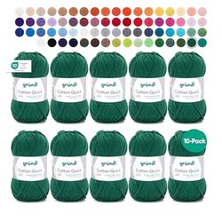 Gründl Lana Cotton Quick uni – Lana sottile per uncinetto – Filato per lavorare a maglia – Filo per uncinetto – Lucido e delicato sulla pelle – 100% cotone – 10 gomitoli da 50 g/125 m – spessore ferri