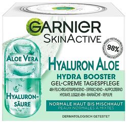 Garnier 3-i-1 fuktkräm för fastare och strålande hud, som dagvård, nattkräm eller ansiktsmask, med hyaluron och aloe vera, Skin Active, 50 ml