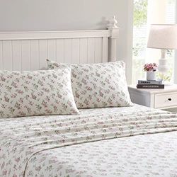 Laura Ashley Audrey rosa flanela conjunto de lençóis, duplo