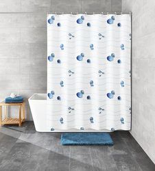 Kleine Wolke Miami Cortina de, Poliéster, Azul, H200 x B120 cm (1er Pack)