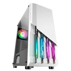 Semi-Tour ATX en métal Blanc MC-X2 avec Design Avant ventilé, idéal pour Jeux vidéo et Gestion de connexions efficaces.