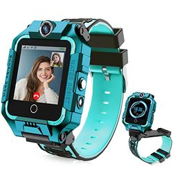 LiveGo Smart Watch per Bambini 4G con GPS Tracker e Chiamate, Schermo Touch HD Combina SMS, Voce, Videochiamate, SOS, Contapassi, Orologio Cellulare per Bambini Ragazzi Ragazze 6-12 Anni (t10 ciano)