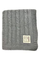 Kaiser 6521823 Cable Knitt Baby Blanket Knitted 100% Organic Cotton (KBA), Breathable Baby Blanket, Newborn for Summer, Pram Blanket, Baby Seat Blanket, Colour Light Grey