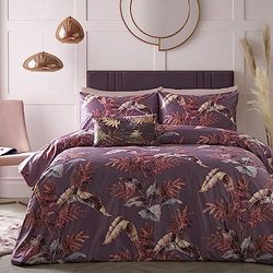 Soiree Josette - Juego de Funda nórdica de Terciopelo para Cama Doble, Color Malva