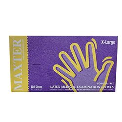 Guantes de látex talla XL, sin polvo, 100 unidades