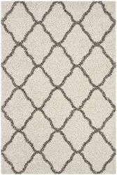Safavieh shaggy tapijt, SGH283, geweven polypropyleen Transctioneel. 160 x 230 cm ivoor/grijs