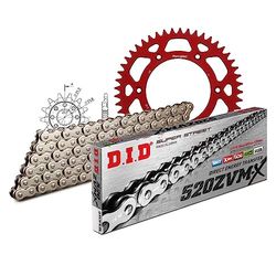 Kettingset DID Alu 520ZVM-X / 116 klinknagel slot rood voor Honda CRF R RE X XRL 450 cc Bj. 2009-2016
