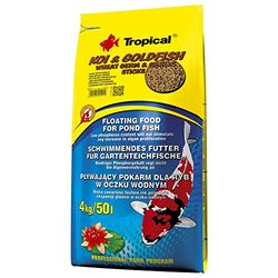 Koi&Goldfish Wheat Germ&Garlic Sticks 4kg - Aliment Flottant à l'ail pour carpes koï et Poissons d'étang