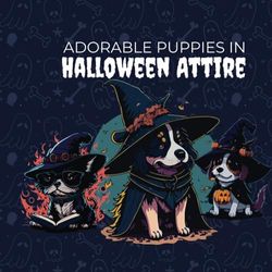 Charming Puppies At Halloween