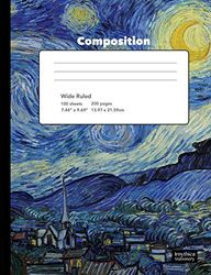 Starry Night Van Gogh Composition Book Wide Ruled Notebook