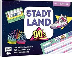 Stadt, Land, 90s – Der Spieleklassiker für alle Fans des Kultjahrzehnts: Der ultimative Stadt, Land, Fluss-Spieleblock mit 26 Kategorien aus dem Kultjahrzehnt – von 8-99 Jahren