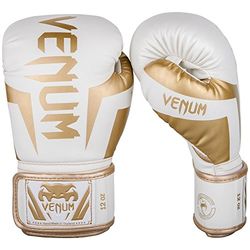 Venum Elite Luvas de boxe, unissexo para adultos, branco/dourado, 14 oz