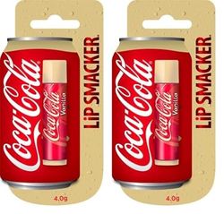 Lip Smacker - Colección Coca-Cola - Bálsamo Labial de Coca-Cola Sabor Vainilla para Niños - Un Regalo Dulce para tus Amigos - Pack Individual (Paquete de 2)