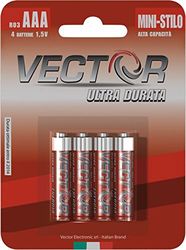 VECTOR Batterij ultra-levensduur MINISTILO R03 AAA 4 stuks, zwart