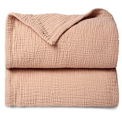 Lulu moon Coperta in mussola per neonati - Coperta traspirante per neonati, Coperta per Culla per Bambini, Coperta in Mussola per Bambini, Ragazze, Ragazzi 120x120cm (Rosa)