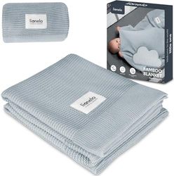 lionelo Bamboo Blanket légere Couverture Enfant, Couverture Poussette bébé en Bambou, Housse de lit, 100% Coton, Naturel, antibactérien, hypoallergénique, antifongique, dès Le 1 Jour, 100x75 cm Gris