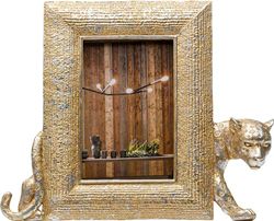 KARE Design Picture Frame Leopard, Gold/Silver, Elegant, Decorative Home Accessories, Gift Idea, Room Decor for Home Office, Living Room, Bedroom, Hallway, 25 x 28 x 5 cm (H/W/D)