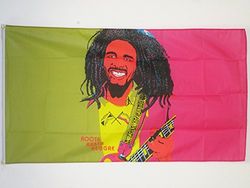 Bob Marly Guitar Vlag 150x90 cm - Rasta Jamaica vlaggen 90 x 150 cm - Banner 3x5 ft Hoge kwaliteit - AZ FLAG