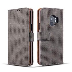 Carcasa de telefono Funda de Cuero con Tapa Horizontal Transpirable de Malla for Galaxy S9, con Ranura for Tarjeta, Soporte y Billetera (Negro) (Color : Negro)