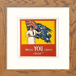 Lumartos, Vintage Poster Australia 1916 Were You There Then Contemporary Home Decor Wall Art Print, Dark Wood Frame, 10 x 10 Inches