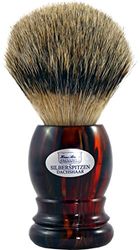 Hans Baier Exclusive - Pennello da barba con setole di tasso argentate, manico in plastica