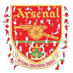 Iconic Puzzles, Arsenal Retro-Logo, Prodotto Ufficiale, Puzzle in Legno per Adulti e Bambini, Legno 100% Sostenibile, Taglia S, 150 Pezzi