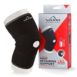 Vulkan Classic Open kniesteun, medium, kniemanchet met opening voor patella-ondersteuning, beugel voor meniscusrissen, ACL blessures, kniestabiliteit, beugel voor sporters, uitwerken