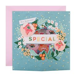 Hallmark 3D-kaart voor iemand speciaal - gestanst bloemenontwerp