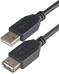 Pro Signal PSG91420 USB 2.0 A Mannelijk naar A Vrouwelijke Kabel, 1 m, Zwart