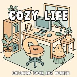 Cozy House Interior Coloring Book: Cozy House Interior Coloring Book for Adults: Cute Isometric Doodle Rooms Featuring Food-Inspired Furniture, Cozy ... for Stress Relief and Creative Expression