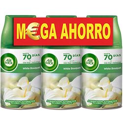 Air Wick Freshmatic Peças de reposição para ambientador em spray automático, essência para casa com aroma a White Bouquet - conjunto de 3