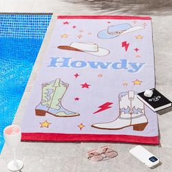 turner bianca plc Sassy B Howdy Cowgirl 76 x 160 cm bomull strandhandduk lila