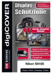 DigiCOVER - Protector de Pantalla para cámaras Nikon Coolpix S9100 (2 Unidades)