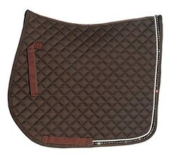 Rhinegold Elite Diamante Trim Saddle Cloth-Pony-Brown